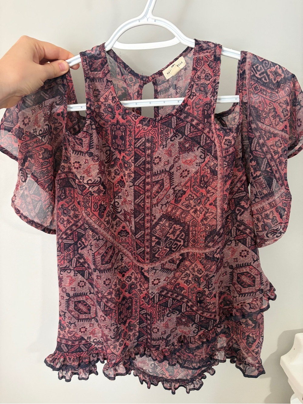 Maeve Rose-Paisley Cold Shoulder Blouse